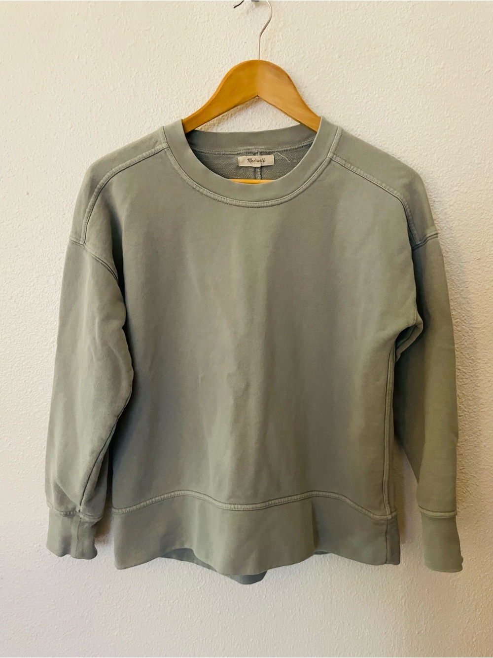 Madewell Shuffle Jumper 100% Cotton Terry Crew Neck Relaxed Pullover Size Small